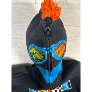 Kids Youth Tony Hawk Zip Up Hoodie Black Orange Mohawk Eye goggles Size S